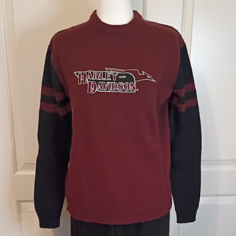 Harley Davidson Vintage Colorblock Wool Blend Sweater Size Small Unisex